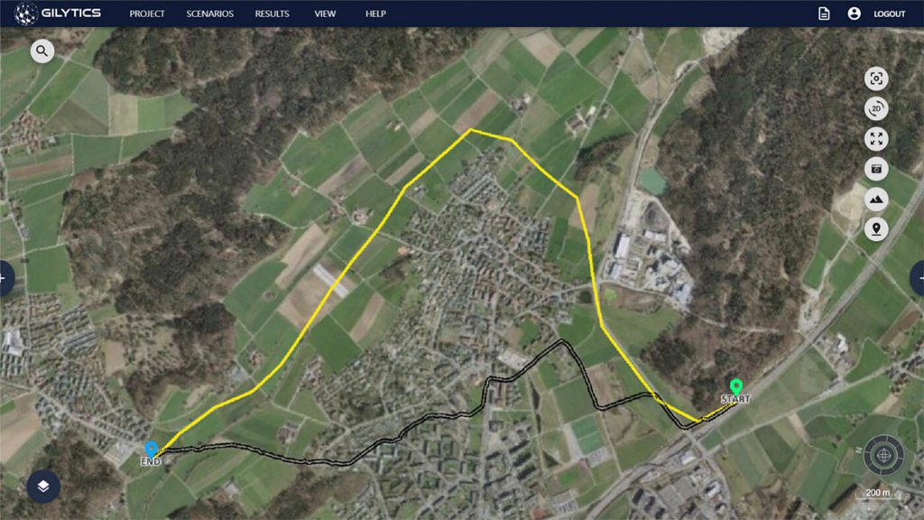 comparing two 110kv line options - pathfinder
