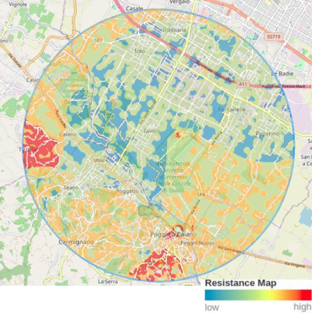 Resistance map of environmental cost