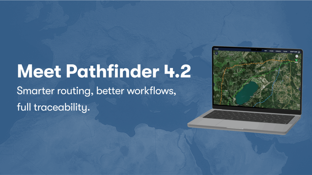Pathfinder 4.2 infrastructure routing software showing cost comparison across route options